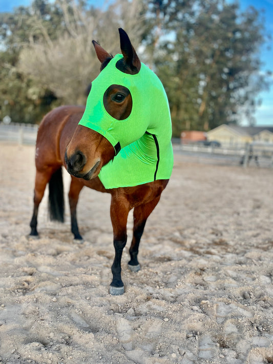 Metallic Lime Green Sleazy Hood from www.slickhorseware.com