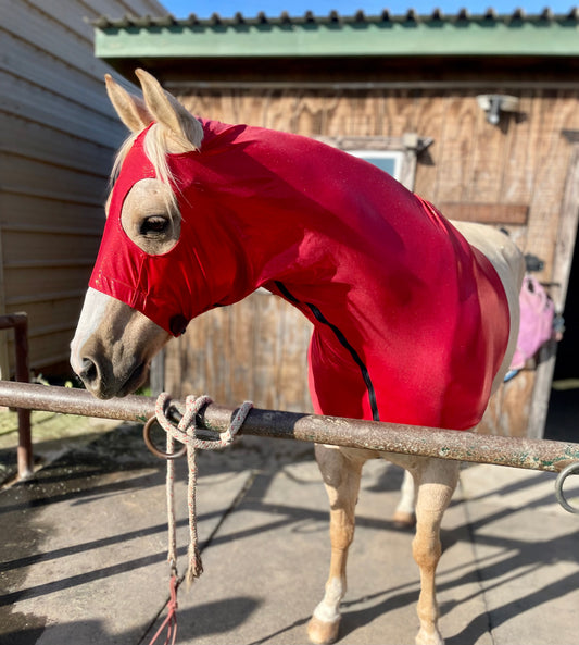 Metallic Red Sleazy Hood from www.slickhorseware.com