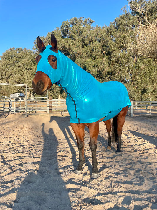 Metallic Turquoise Full Body Sleazy from www.slickhorseware.com